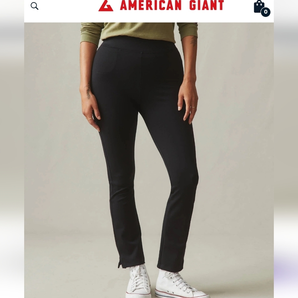American Giant Ponte Kick Flare Pant Black Size 8